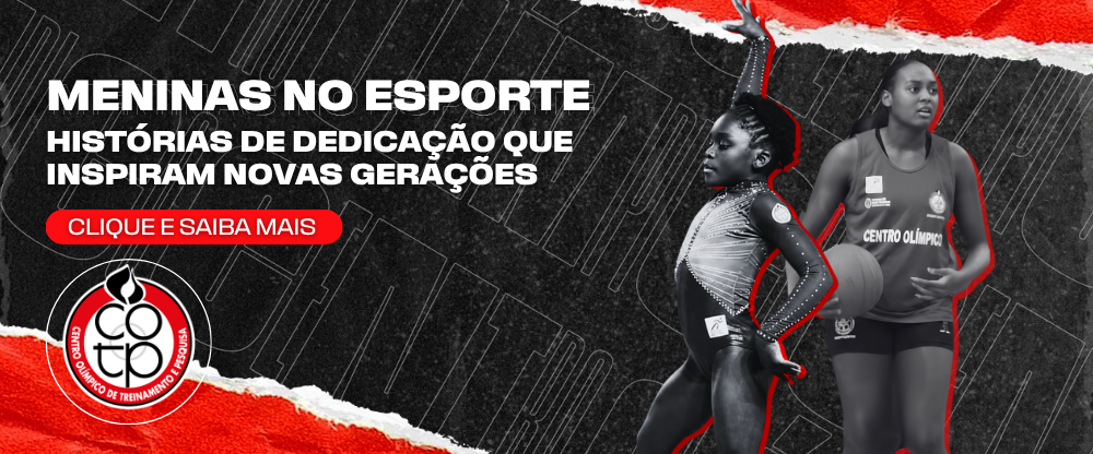 Na imagem, arte das atletas entrevistado do Centro Olímpico.